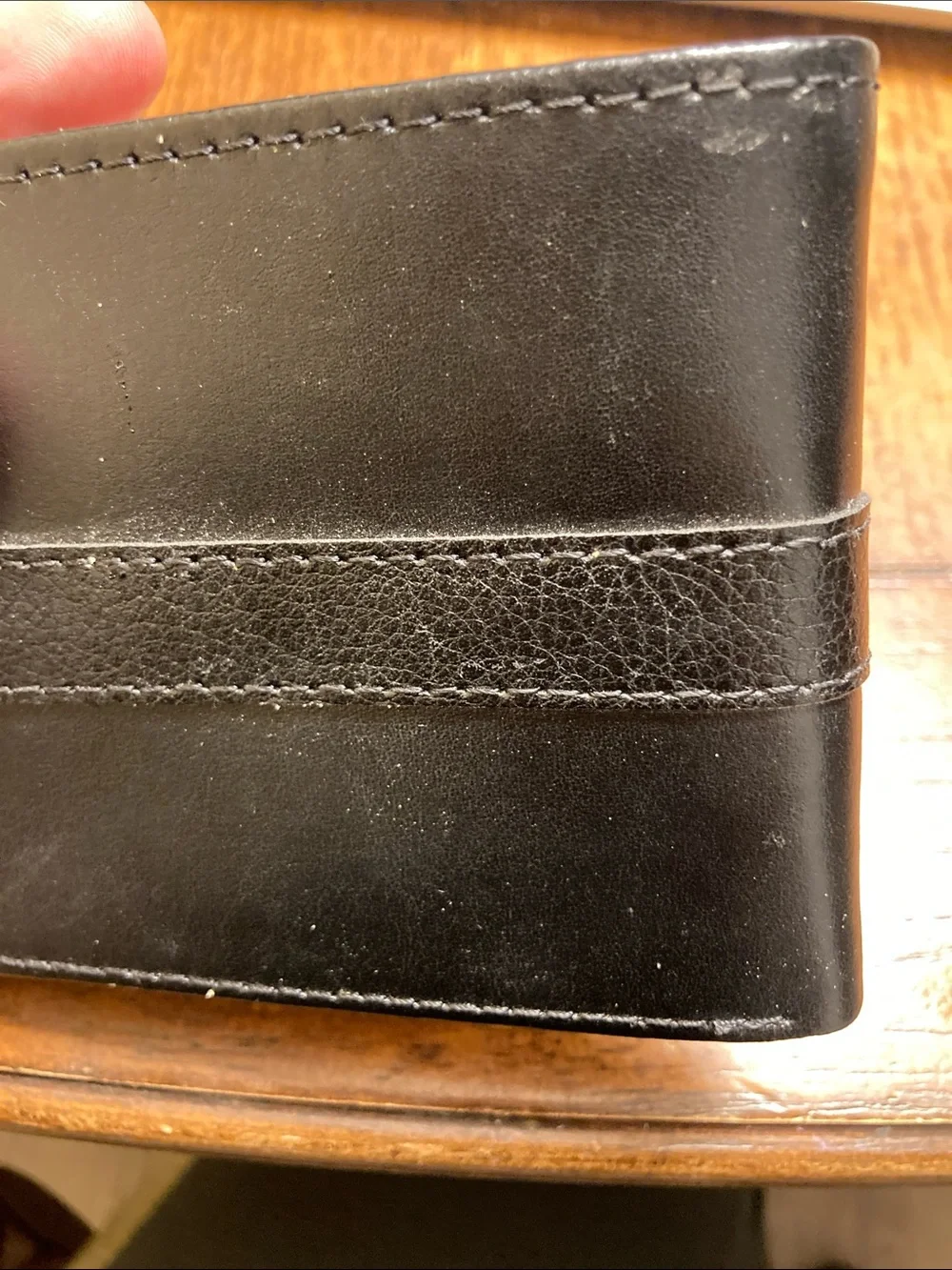 Tommy Hilfiger Black Leather Wallet with Flag Accent